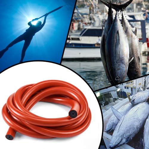 Pangda Fishing Gun Elastic Tube Speargun Band Hose- 1 Pack Natural Latex, 19.7" Long, 0.63" OD & 0.12" ID for Freshwater & Saltwater - color: Red