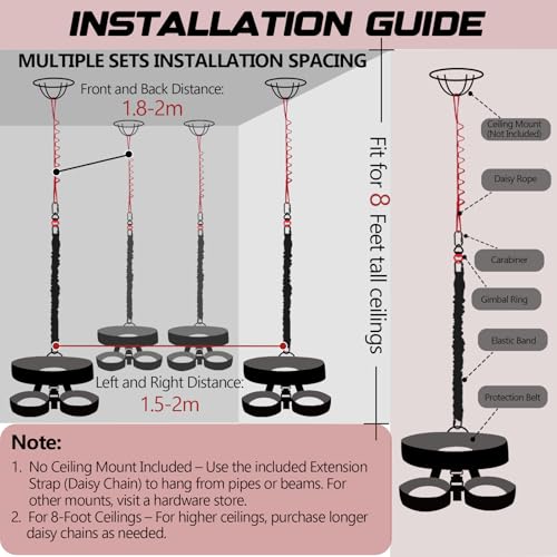 Heavy Duty Bungee Fitness Set – Professional 4D Bungee Resistance Band for Home Gym, Yoga & Air Dance – Adjustable Harness with 360° Rotational Device,Includes Workout Guide - size: XXL(198-220 pounds )