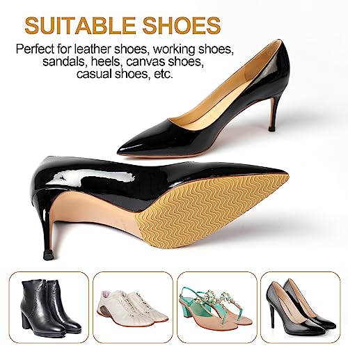 Anti-Slip Shoe Grips Pads, Silicone High Heel Insole Protectors, Beige, 2 Pairs, Women's High Heel Wearers - color: Yellow, size: 8.0"×4.5"