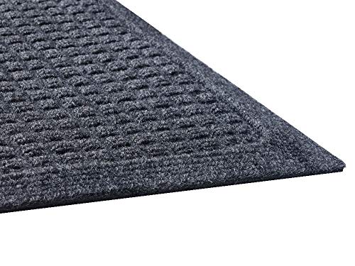 Guardian Floor Protection EG030504 EcoGuard Indoor Wiper Floor Mat, Recycled Plastic and Rubber, 3' Length, 5' Width, Charcoal - color: Charcoal, size: 3' x 5' (Rectangular)