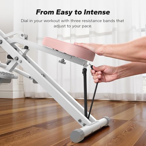 MERACH Upgraded Squat Machine for Women, Smart Row and Deep Squat Trainer with Tablet Stand, Adjustable Resistance & 350LB Weight Capacity, Foldable Home Exercise Equipment, Connect MERACH APP - style: R07 PRO - White