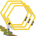 Hexagon Agility Ring Training Circle Ring Speed Agility Ladder Physical Training Ring Football Footwork Trainer Hurdles Agility Ladder Fitness Equipment Multicolor Training Ring 3Pcs - color: yellow