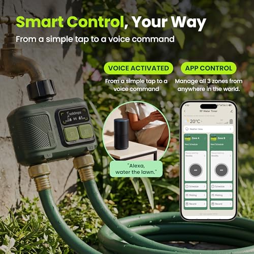 WiFi Water Timer, Hose Timer 984ft Long Range RF with Gateway, App Control, 8-Month Battery, Weather Delay, 3/4" Smart Irrigation Controller - style: 2-Zone