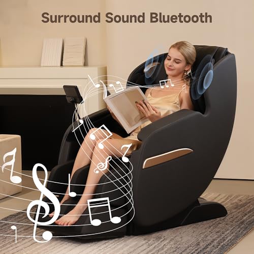 Real Relax 2026 Upgraded 2D SL-Track Massage Chair,Recliner Full Body Zero Gravity with 8 Auto Modes and Upgraded LCD Screen,Added Voice Broadcast,Headrest Cushion,Child Lock and Pause Button,Black - color: Black