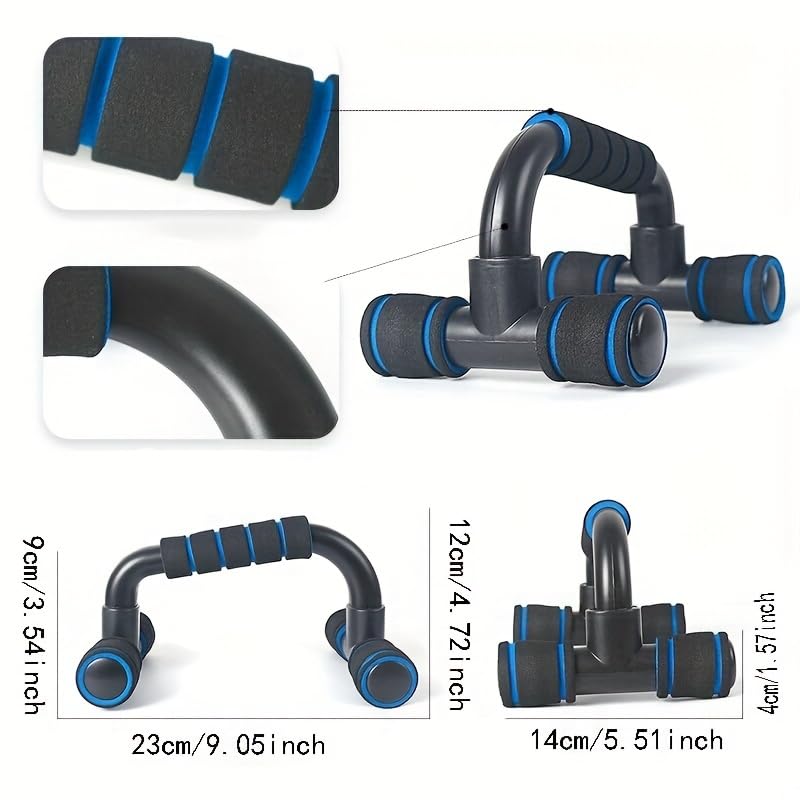 Holiday Gift Home Workout Equipment Push Up Bars - Universal Blue/Red/Green Pushup Rod with Cushioned Foam Grip & Non-slip Design - color: Blue black