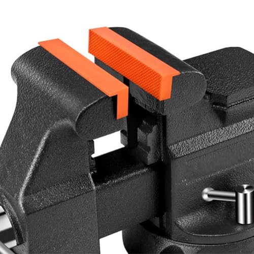 4.5" Soft Jaws for Bench Vise, Strongly Magnetic Vice Jaw Covers Protectors, Vise Jaw Pa-ds with Non-Slip Waffle Surface, Multi-Groove Design for Wood, Metal, Plastic(SIZE:2 Pair)