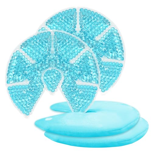 Hot/Cold Breast Gel Ice Packs Breast Cooling/Heat Pads Relief for Breastfeeding, Nursing Pain, Mastitis, Engorgement, Swelling, Plugged Ducts | Boost Milk Let-Down & Production,2 Pack (Blue) - color: Blue
