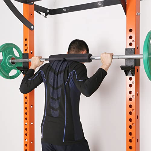 SYL Fitness J-Hooks for Squat/Power Rack - Available in 2"x2" and 3"x3", Heavy Duty J-Cups Barbell Holder with UHMW Pads - color: For 3"x3" Rack with 5/8" Hole
