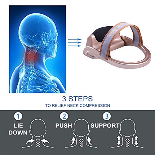 WOOLALA Cervical Neck Traction Device, Chronic Neck Pain Relief Muscle Relax Pillow with Band Neck Curve Correct Home Neck Stretcher
