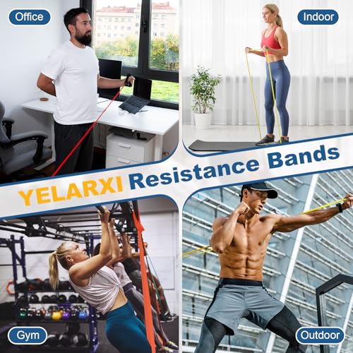 Resistance Bands for Working Out, Pull Up Bands, Pull Up Assistance Straps with Carry Bag for Home/Gym - color: Yellow