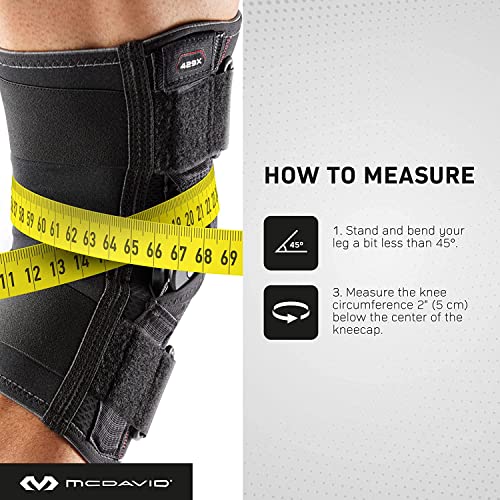 McDavid Hinged Knee Brace for Men and Women, Knee Brace with Side Stabilizers, Knee Compression Sleeves and Stability Straps for ACL, LCL, Arthritis, Tendonitis, MCL, Patella, Left and Right - size: Large