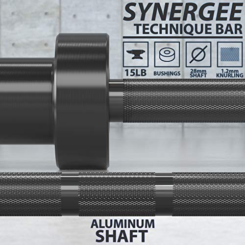 Synergee 15 lb Technique Bar – Aluminum Training Bar - color: Black
