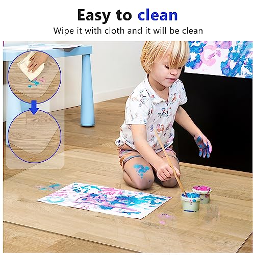 Office Chair Mat for Hardwood Floor, 36"x48" Clear Desk Chair Mat Easy Glide for Rolling Chair, Heavy Duty Vinyl Floor Protector Mat for Home or Office, Easy Clean and Flat Without Curling - size: 36"×48" with Lip (for Hard Floors)