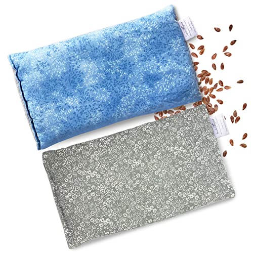 SacksyThyme Microwave Heating Pad for Cramps, Back, Neck, Shoulders, Leg Pain - Reusable Heat Pack, Hot Moist Microwavable Therapy Pack - Unscented Flaxseed Hot Compress Made in USA (Size: 12" x 7") - size: 12" x 7"