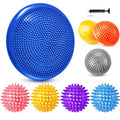 8 Pcs Balance Disc Set with Hand Pump, Wobble Cushion, 3 Balance Pods & 4 Spiky Massage Balls, for Sensory child, Balancing Training, Physical Recovery, Exercise, Adults, Dogs - color: Vivid Colors