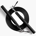 Speed Jump Rope - 360° Swivel Ball Bearing - Adjustable steel coated rope-Aluminum Anti Skipping Handle -Fitness Training Boxing Sports Exercises -Suitable for Kids and Adults - color: Black