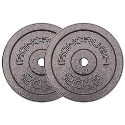 Standard 1 inch Cast Iron Weight plates - Superior Hammertone Finish, Wider Range 1.25-50 lbs Weights. Ideal for Dumbbell Handles, 1in Barbells, Adjustable Kettlebell Handles - Sold in Pairs - color: 20lb (Set of 2)