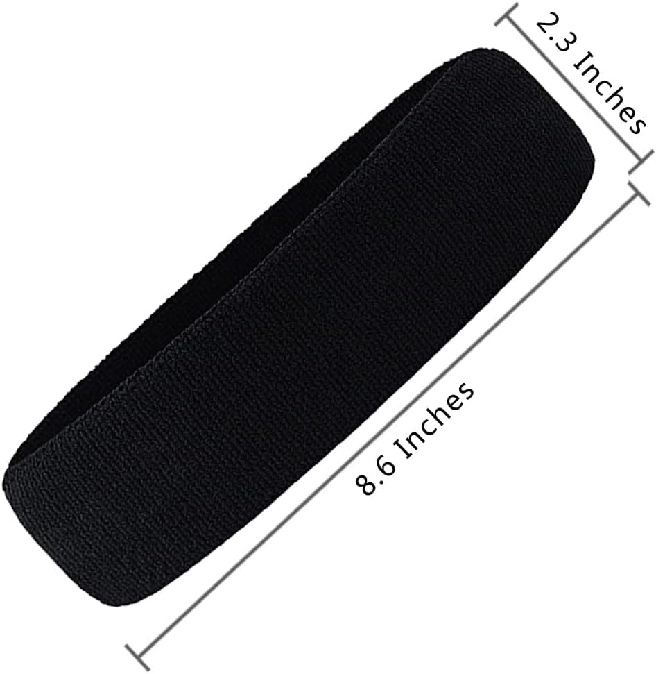 3 Pack Men & Women Sports Sweatbands Headbands - color: Black,Grey,Blue