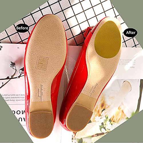 Non Slip Shoes Pads Self-Adhesive Shoe Grips Rubber Anti-Slip Shoe Grips Sole Stick Protector (Yellow-5Pairs) - color: Yellow-5pairs