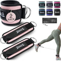 BAGAIL Ankle Straps for Cable Machines (2 Pack), Double D-Ring Ankle Cuffs with Extra Thick Padding, Adjustable Fit for Women & Men Glute Kickbacks, Hip Abductors & Leg Curls, Includes Mesh Bag - color: Soft Pink