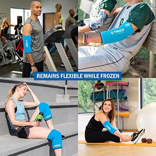 FreezeSleeve Ice & Heat Therapy Sleeve- Reusable, Flexible Gel Hot/Cold Pack, 360 Coverage for Knee, Elbow, Ankle, Wrist- Turquoise, Large - color: Turquoise, size: Large (Pack of 1)