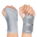 NuCamper Wrist Brace Carpal Tunnel Right Left Hand for Men Women, Night Wrist Sleep Supports Splints Arm Stabilizer with Compression Sleeve Adjustable Straps,for Tendonitis Arthritis Pain Relief - size: Small/Medium (Pack of 1), style: Left Hand-Gray