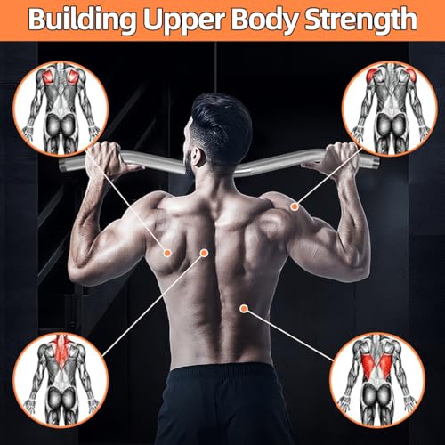 Lat Pulldown Attachments, Straight Bar Cable Attachments, Lat Pull Down Bar, Curl Pulldown Bar, Sturdy & Lightweight Aluminum, Non-Slip Grip, Full Rotation, Max Load 1000LBS - color: 30inch