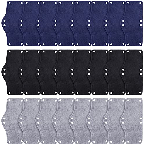 24 Pieces Hard Hat Sweatband, Cotton Helmet Sweatband Hard Hat Liner, Washable Sweat Band Reusable Safety Sweat Band Snap Hard Accessories (Dark Blue,Gray,Black) - color: Dark Blue, Gray, Black