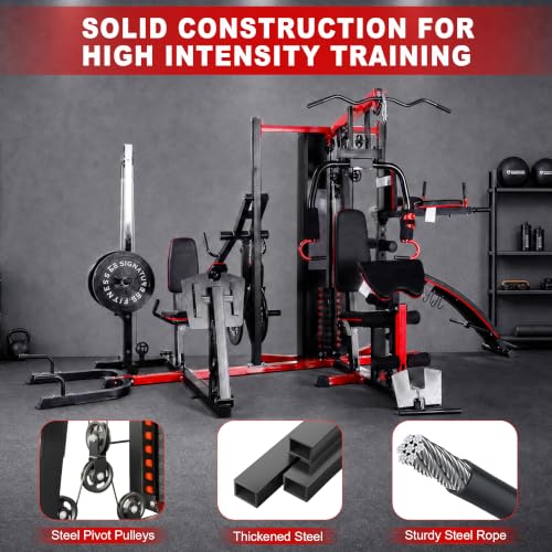 Home Gym System Workout Station, Smith Machine & Leg Press – Multifunctional All-in-One for Full Body Strength Training - size: LX-950