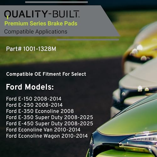 QUALITY-BUILT Front Semi-Metallic Brake Pads, Premium 1001-1328M, Compatible with 2008-2025 Ford (E-150,E-250,E-350 Econoline,E-350 Super Duty,E-450 Super Duty,Econoline Van,Econoline Wagon) - size: BP1328-M