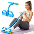 Pedal Resistance Band with Handle, 6-Tubes Tesistance Bands with Handles, Natural Rubber Foot Pedal Resistance Band, Multifunctional Exercise Bands for Abdomen, Waist, Leg, Arm - color: Blue