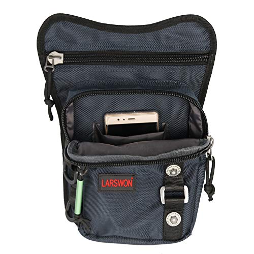 Thigh Pack, Larswon Leg Bag Thigh Pouch Bag Tactical Waist Bag Motorcycle Bag Waterproof - color: A- Blue, size: Medium