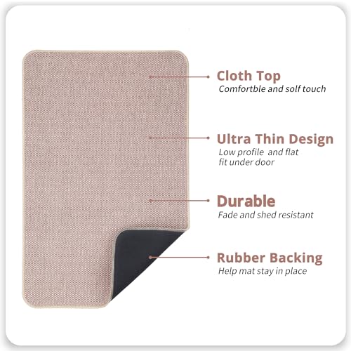 Bath Mat,Ultra Thin Bathroom Rugs,Rubber Bath Mats for Bathroom,No Slip Bath Rugs,Quick Dry,Machine Washable,Low Pile,Absorbent,Shower Outside,Sink,Home Decor Accessories.Beige,1'5"x2'3"(17x27inch) - color: Beige, size: 1'5" X 2'3" (Rectangular)