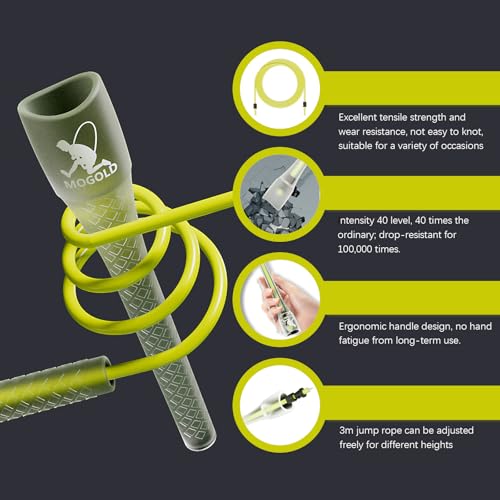 Unbreakable 5mm pvc Jump Rope – Pro-Grade PP Handles with Diamond Texture, 40X Strength PVC Cord, Adjustable 3m Length for HIIT, Home Gym, or Boxing Training (Portable & Tangle-Free) - color: Transparent