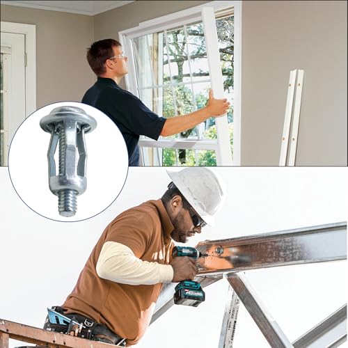 M4 x 20 Hollow Door Anchor Set, 20 Pack | Metal Cavity Fixing, Aluminium Cladding, Extra Short Wall Anchors for Steel Pipe Iron Sheet Plastic Sheet - size: 20 Pack M4 x 20