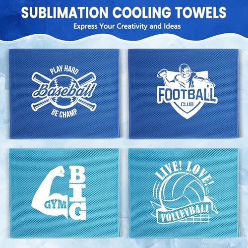 Hosuly 100 Pack Cooling Towels, 40"x12" Cooling Towels for Neck and Face Breathable Soft Chilly Sweat Rag Microfiber Sport Rags for Gym Yoga Golf Running - color: Dark Blue and Light Blue