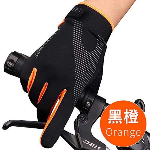 YHT Workout Gloves, Full Palm Protection & Extra Grip, Gym Fishing Fencing Gloves for Weight Lifting, Training, Fitness, Exercise (Men & Women) - color: Orange, size: Medium