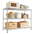 3- Shelf Metal Shelving Unit 35.6Wx14Dx36H,Adjustable Storage Shelves Heavy Duty Garage Steel Shelving for Office,Wire Rack Small Shelf for Kitchen Shelves Laundry Bathroom Pantry Closet,Chrome - size: Chrome-35.6"Wx14"Dx36"H