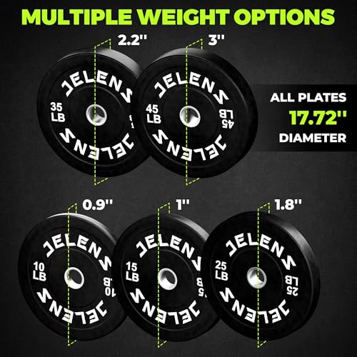 JELENS 7FT Bar Olympic Barbell, 1000lb Capacity Weight Bar for Strength Training, 2 Inch Strength Training Bar With Knurled Grip for Squats, Deadlifts, Presses, Rows, Curls - size: 7FT Olympic Barbell with 140 LB Black Plates