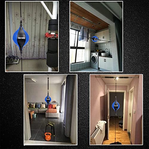 TOCO FREIDO Double End Punching Ball, Speed Bag with Difficulty Levels Boxing Reflex Ball with Headband, Perfect for Reaction, Agility, and Hand Eye Coordination Training - color: Blue