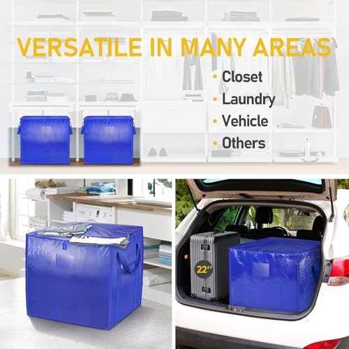 TICONN 6 Pack Extra Large Moving Bags with Zippers & Carrying Handles, Heavy-Duty Storage Tote Moving Boxes for Space Saving (6 PK, 45 Gallon) - color: Blue-45 Gallon, size: 6 Pack