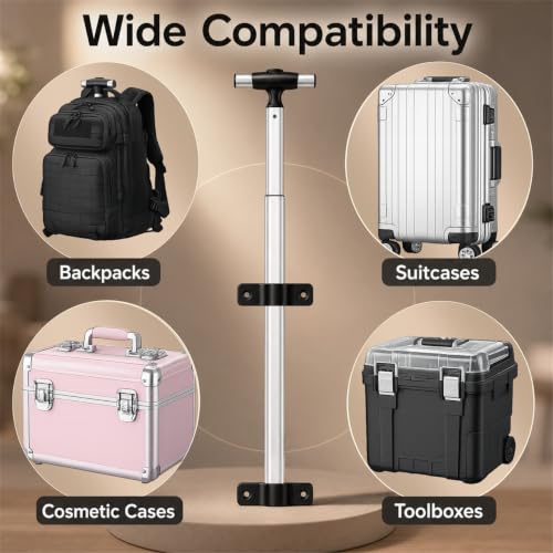 Travel Suitcase Telescopic Handle Luggage Replacement Single Rod Replacement Telescopic Handle Aluminum Luggage Telescoping for Most