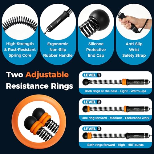 Weighted Ropeless Battle Ropes, Adjustable Weights Portable Cordless Battle Ropes for Home Gym with Gloves, Cardio Exercise Fitness Equipment for Low-Impact Workout, Strength & HIIT, for Men & Women