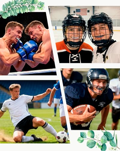 Piemow 4 Pcs Mouth Guard, Religious Faith Cross Sports Mouthguard with Case | Mouth Guards Braces for Football Boxing Basketball Lacrosse Hockey and All Contact Sports - color: 3:5+cross