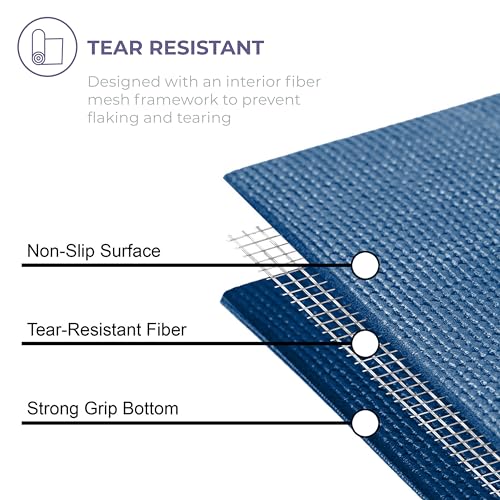 Voyage 5mm Studio Yoga Mats, 10 Pack, 72x24in - color: Dark Blue