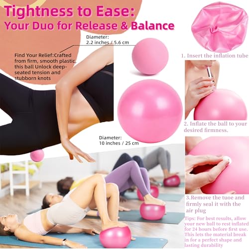 Women Glute Workout Equipment, Hip Thrust Belt for Weights, Booty Bands Exercise Bands Pilates Ball, Glute Workout at Home Pilates Exercise Equipment Kit for Home Gym Fitness Accessories - color: Pink-Beginner
