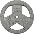 HulkFit 1 inch or 2 inch Cast Iron Weight Plate Set with Multi-Grip Handles and Enamel Coated for Barbells & Strength Training - Grey - style: 1in - 25lbs (SINGLE)
