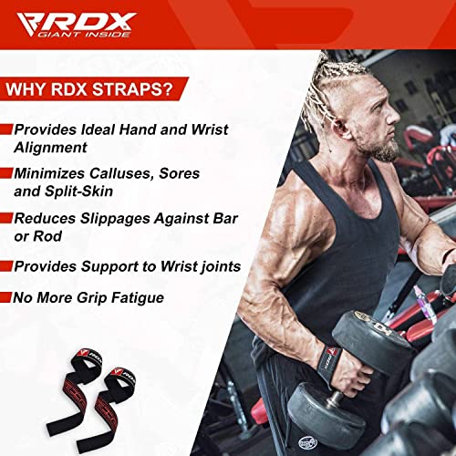 RDX Lifting Straps for Weightlifting –100% Cotton Heavy Duty Gym Wrist Strap with 5MM Neoprene Padding, 60CM Anti-Slip Hand Grip Wraps for Deadlifts Powerlifting Workouts Strength Training, Men Women - color: Dotted Blue