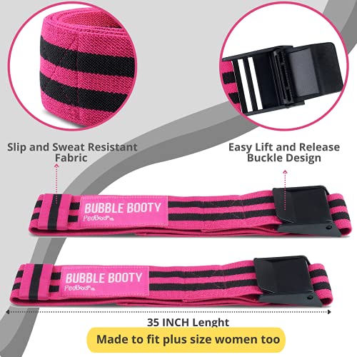 Blood Flow Restriction Bands for Women Glutes with 4-Week Booty Bands Exercise Guide, Bfr Booty Occlusion Bands for Women, Booty Bands Legs and Butt, Blood Restriction Workout Bands for Squats - style: Pink and Black