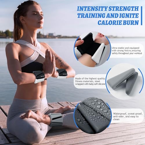 BECOJADDE Ankle Weights for Women Wrist Weights Set of 2 (1 lb/2 lb Each) Adjustable Arm Leg Weight for Womens Men Suitable for Walking Swimming Running Pilates Yoga Gym - color: Gradient Black, size: 4lb Pair (2lb Each)